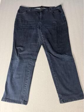 Lot Of 2 Gloria Vanderbilt Amanda Jeans Womens Size 18W Dark Wash Straight Denim